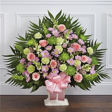 Heartfelt Tribute&trade; Floor Basket- Pastel